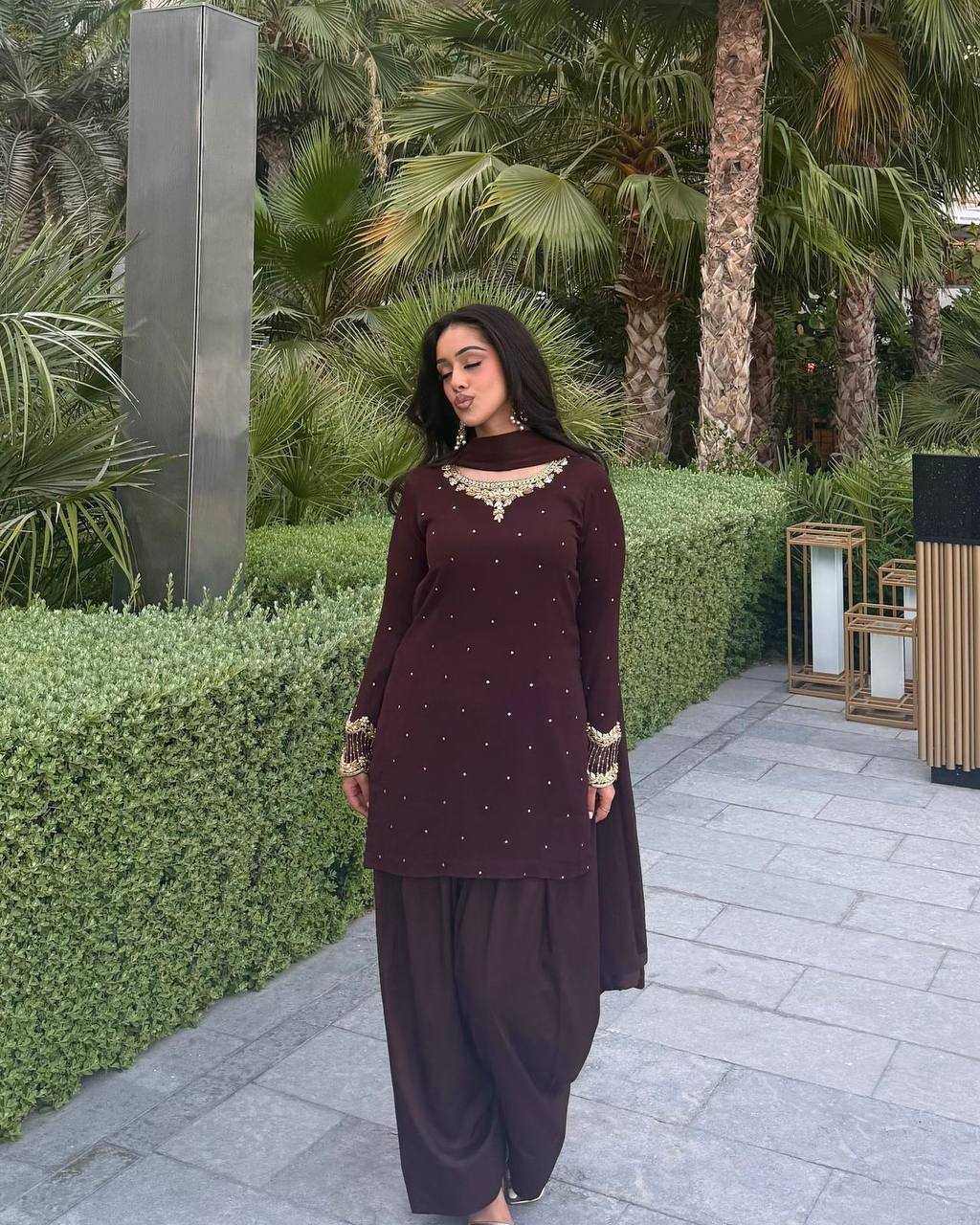 Ynf Faux Georgette KESH523 278 Suits & Dresses Wedding Collections Festive Collections Wholesale Georgette Suit Embroidered Suits Wedding Outfits Manufacturer