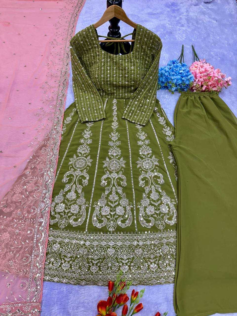 Ynf Faux Georgette KESH523 289 Suits & Dresses Western Wears Wedding Collections Wholesale Georgette Suit Embroidered Suits Wedding Outfits Manufacturer