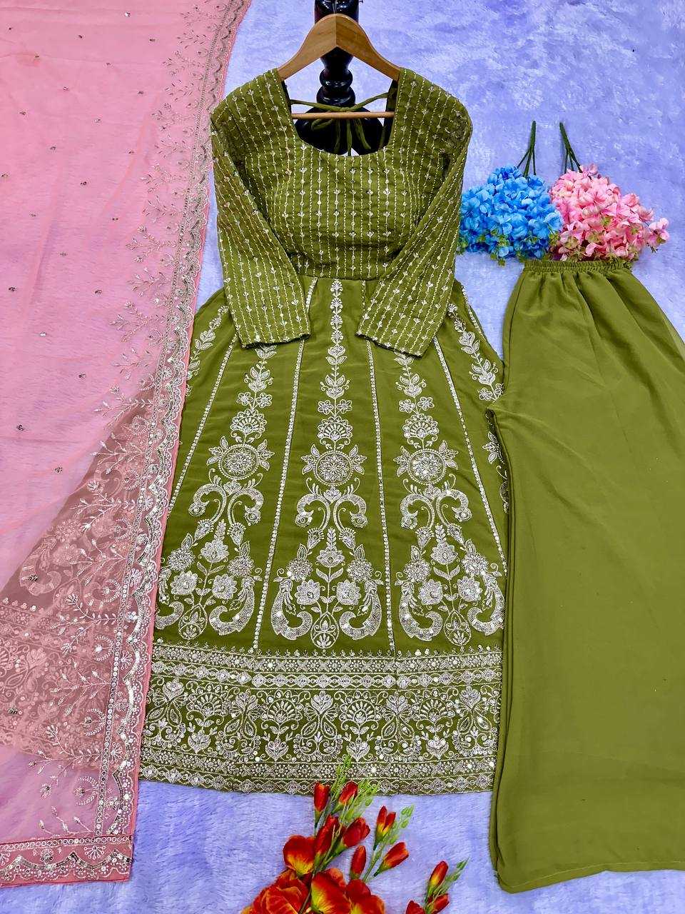 Ynf Faux Georgette KESH523 289 Suits & Dresses Western Wears Wedding Collections Wholesale Georgette Suit Embroidered Suits Wedding Outfits Manufacturer