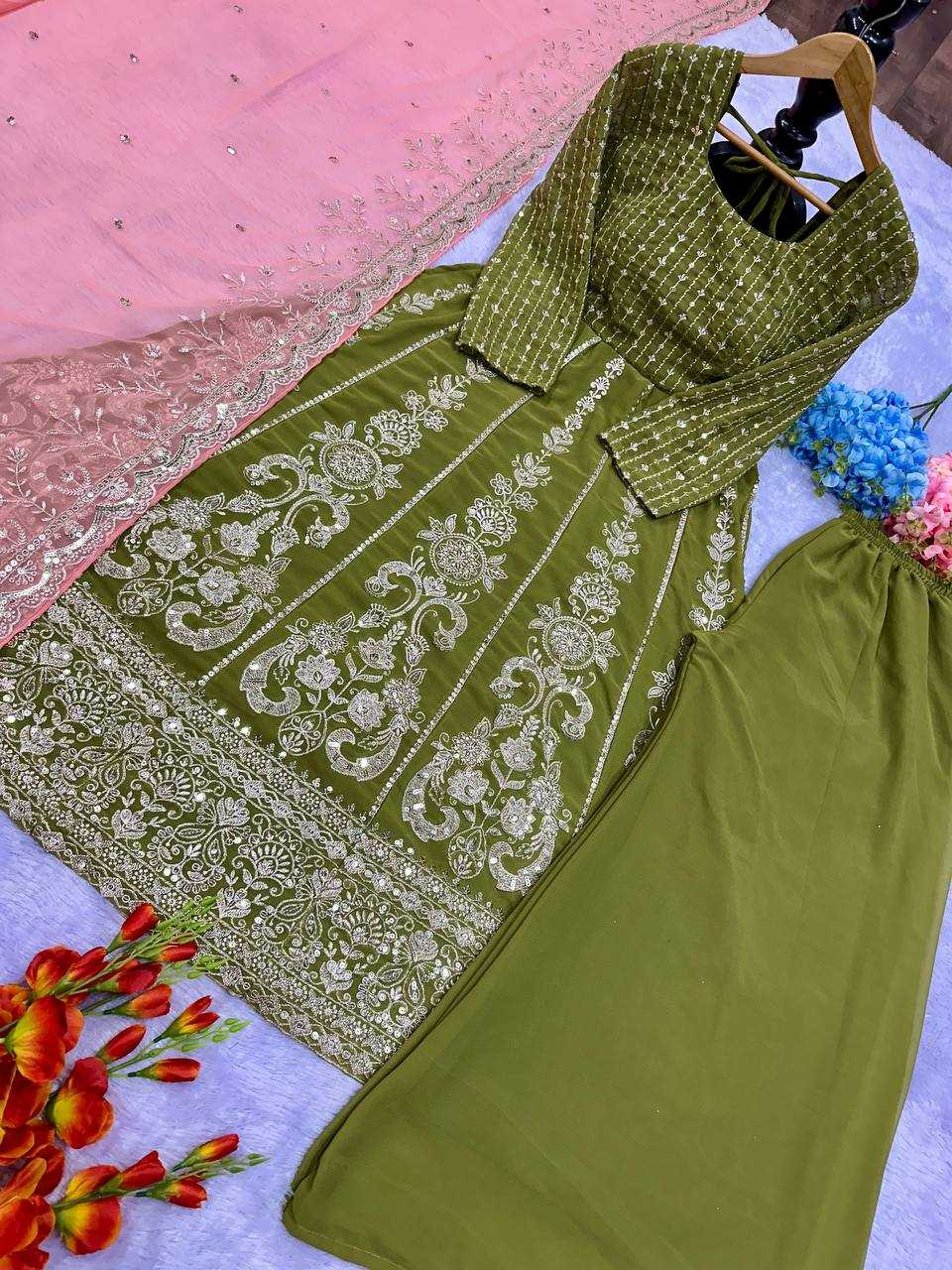 Ynf Faux Georgette KESH523 289 Suits & Dresses Western Wears Wedding Collections Wholesale Georgette Suit Embroidered Suits Wedding Outfits Manufacturer