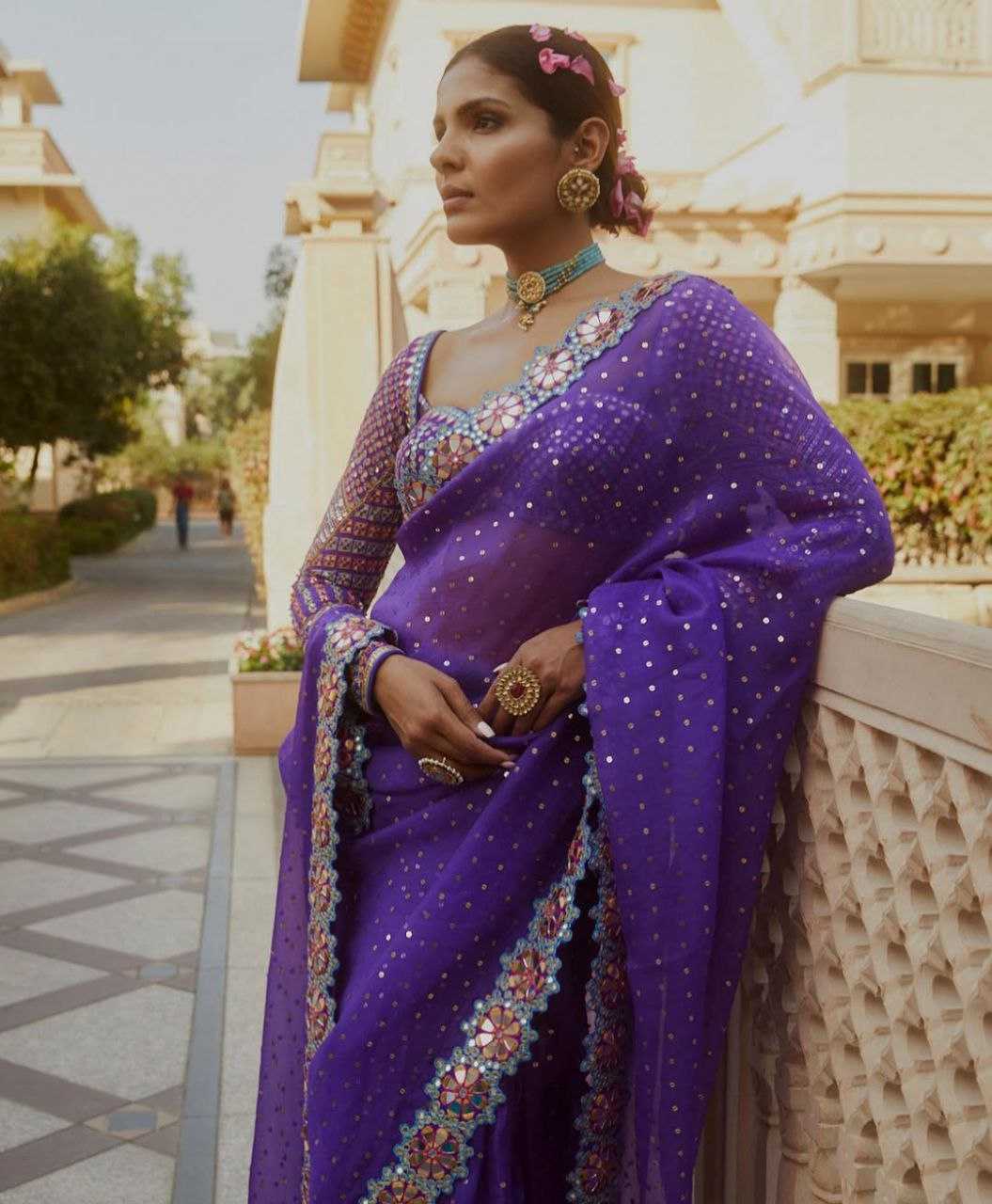 Ynf Faux Georgette KESH524 3453 Sarees Wholesale Designer Sarees Fancy Sarees Embroidered Sarees Manufacturer