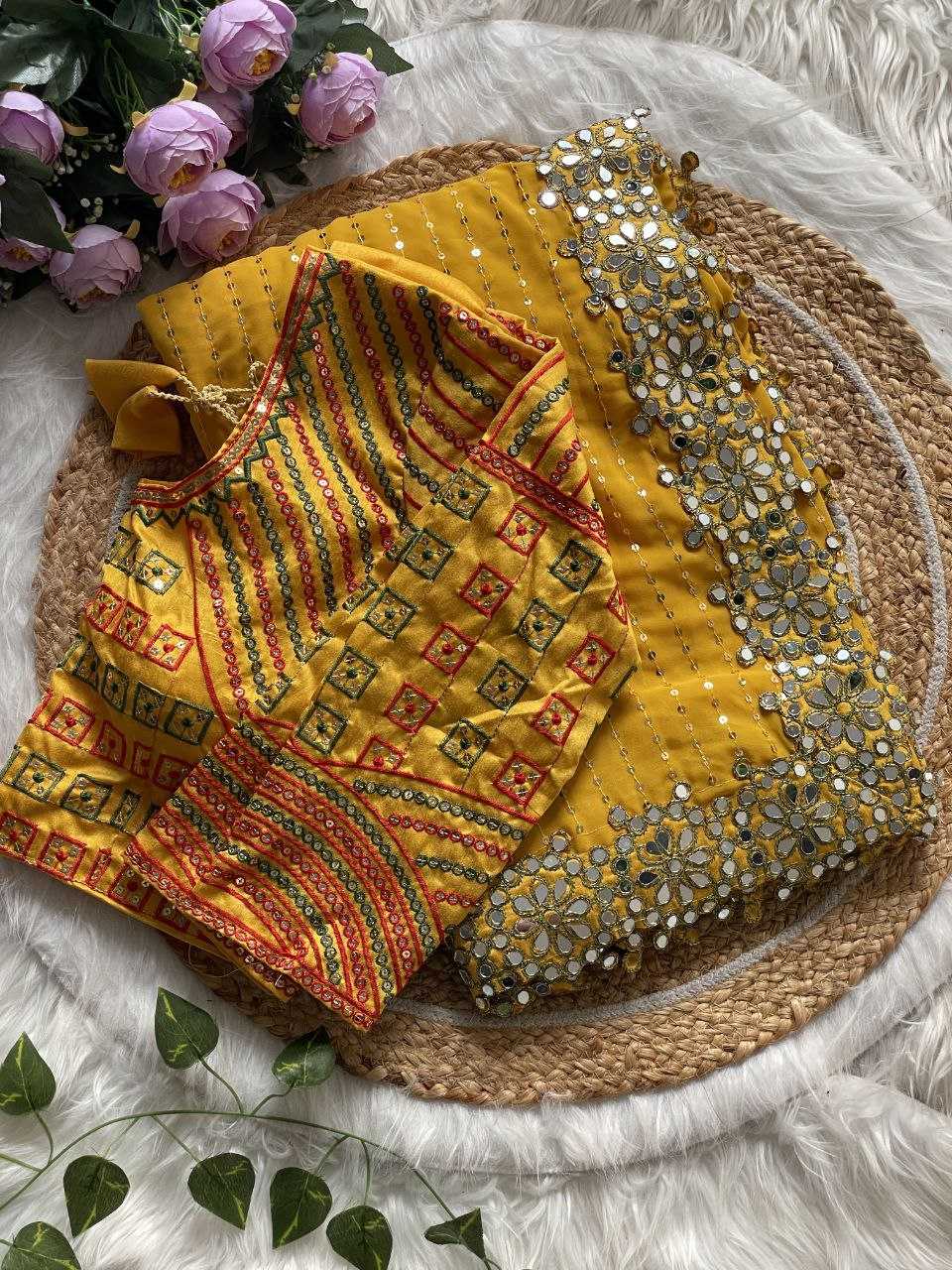 Ynf Faux Georgette KESH524 3453 Sarees Wholesale Designer Sarees Fancy Sarees Embroidered Sarees Manufacturer