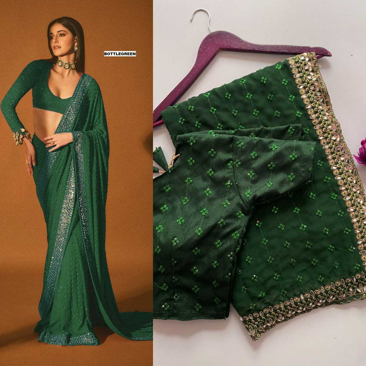 Ynf Faux Georgette KESH524 3465 Sarees Wholesale Embroidered Sarees Zari Border Sarees Manufacturer