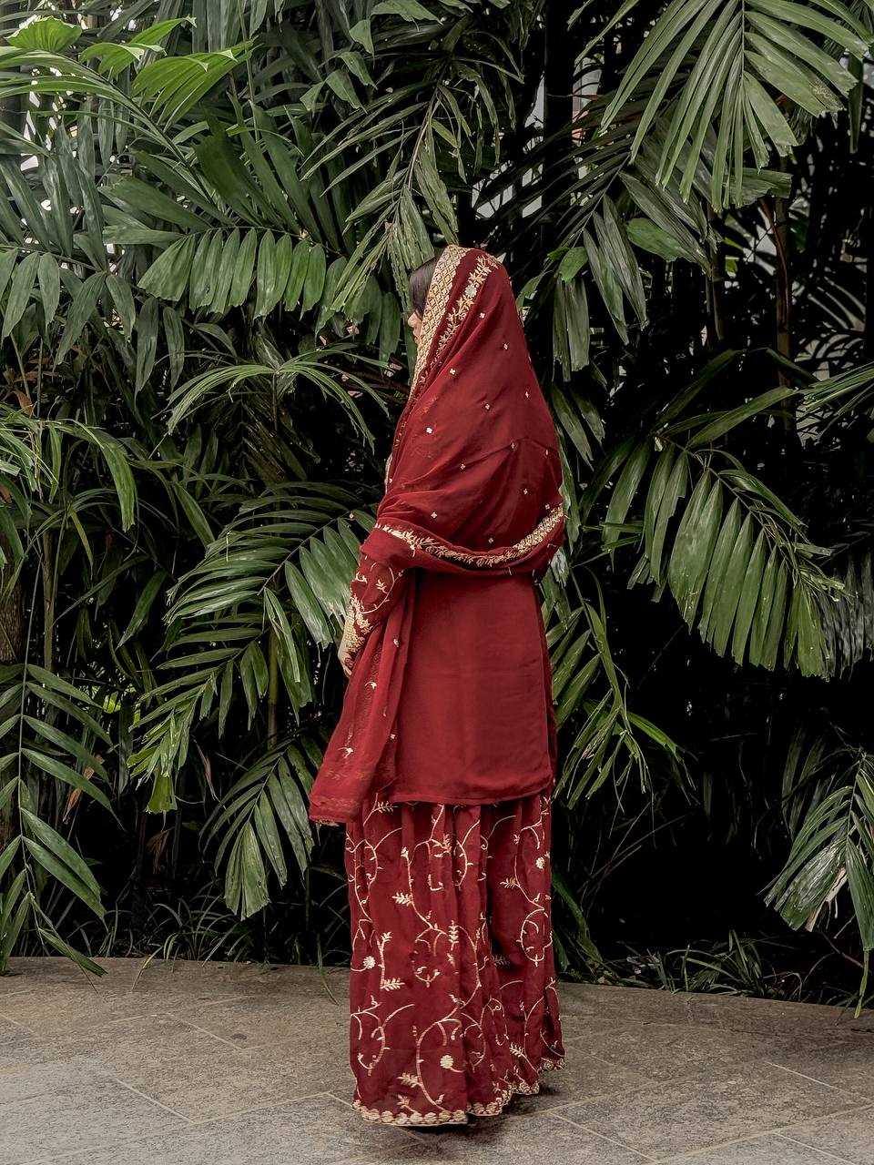 Ynf Faux Georgette KESH526 103 Suits & Dresses Wedding Collections Festive Collections Wholesale Palazzo Suit Georgette Suit Embroidered Suits Manufacturer