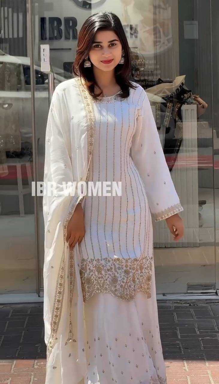 Ynf Faux Georgette KESH526 105 Suits & Dresses Wedding Collections Festive Collections Wholesale Palazzo Suit Georgette Suit Embroidered Suits Manufacturer