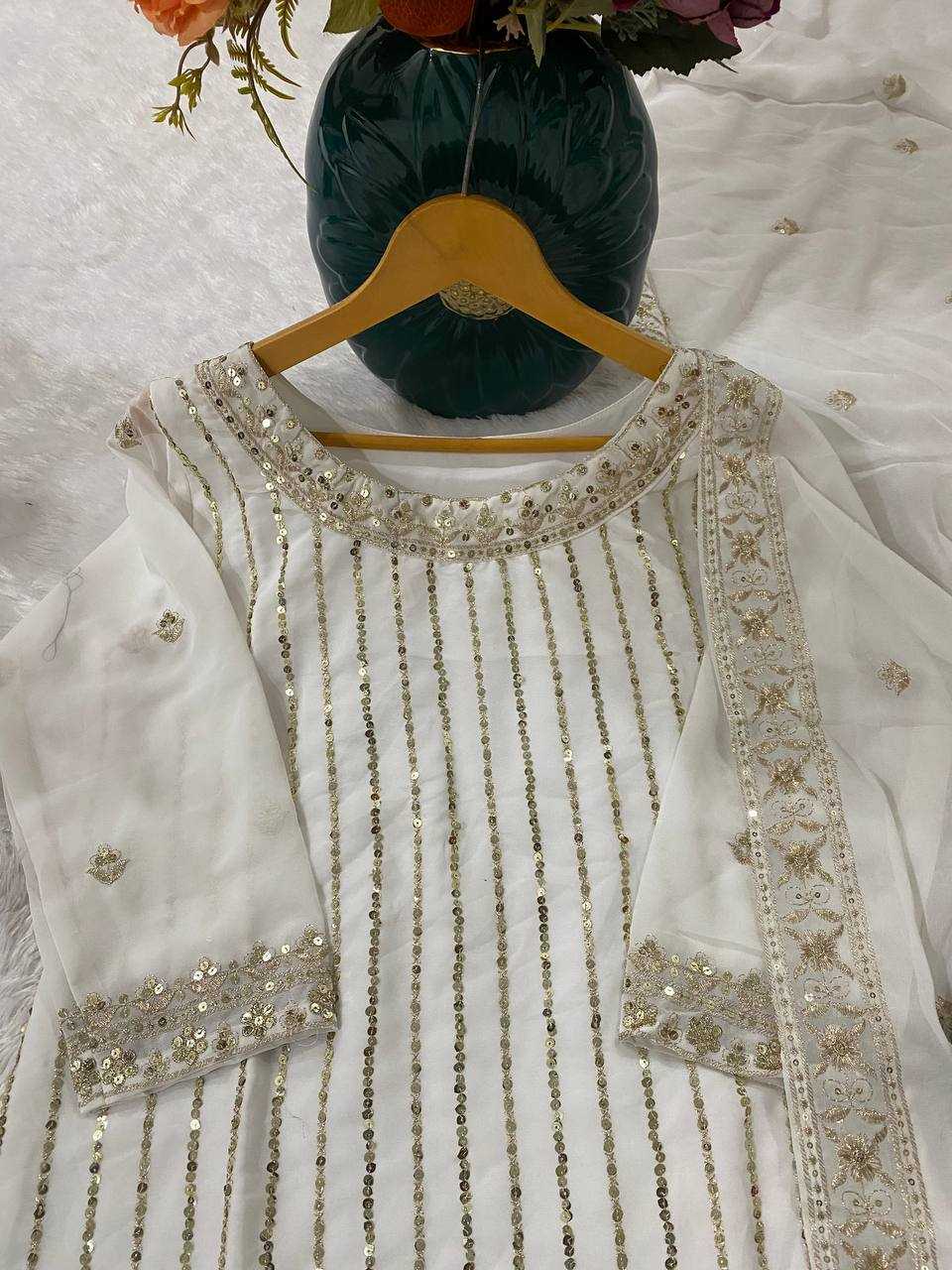 Ynf Faux Georgette KESH526 105 Suits & Dresses Wedding Collections Festive Collections Wholesale Palazzo Suit Georgette Suit Embroidered Suits Manufacturer