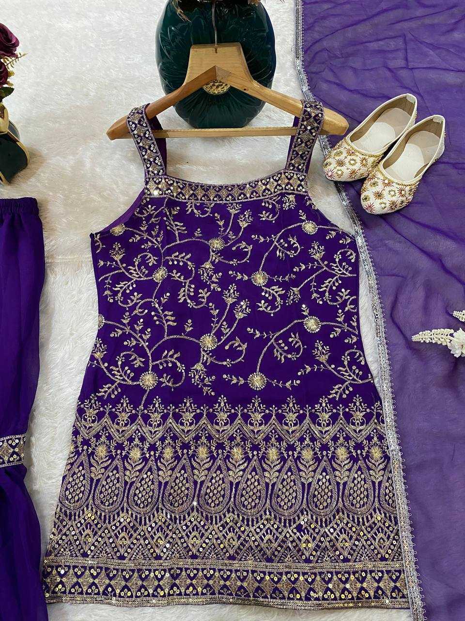 Ynf Faux Georgette KESH526 93 Suits & Dresses Wedding Collections Festive Collections Wholesale Sharara Salwar Suits Georgette Suit Embroidered Suits Manufacturer