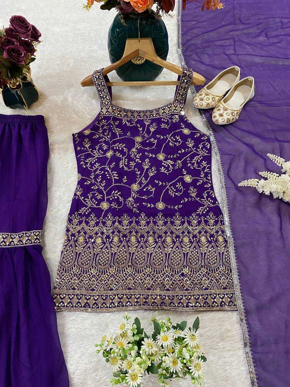 Ynf Faux Georgette KESH526 93 Suits & Dresses Wedding Collections Festive Collections Wholesale Sharara Salwar Suits Georgette Suit Embroidered Suits Manufacturer