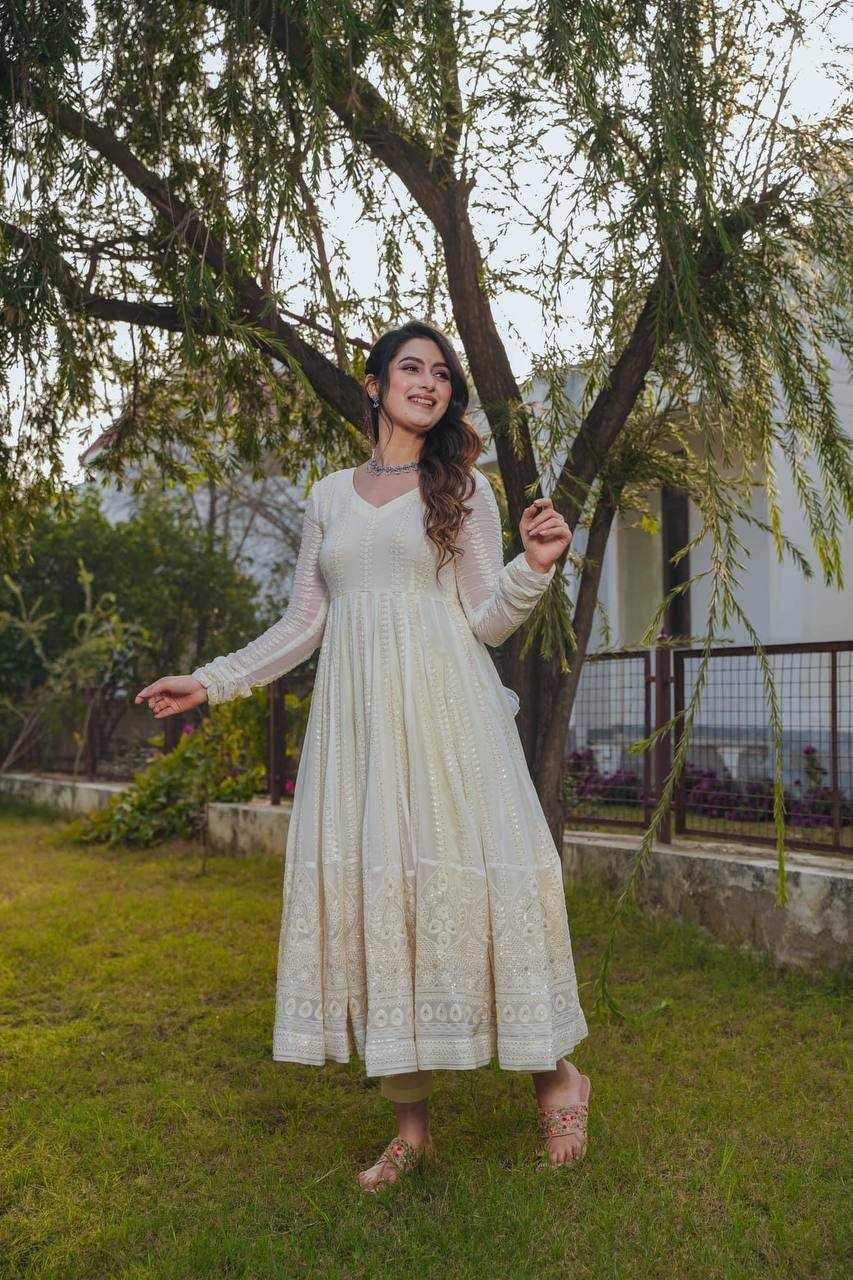Ynf Faux Georgette KESH526 G43 Gowns Wholesale Fancy Gowns Party Wear Gowns Designer Gowns Manufacturer
