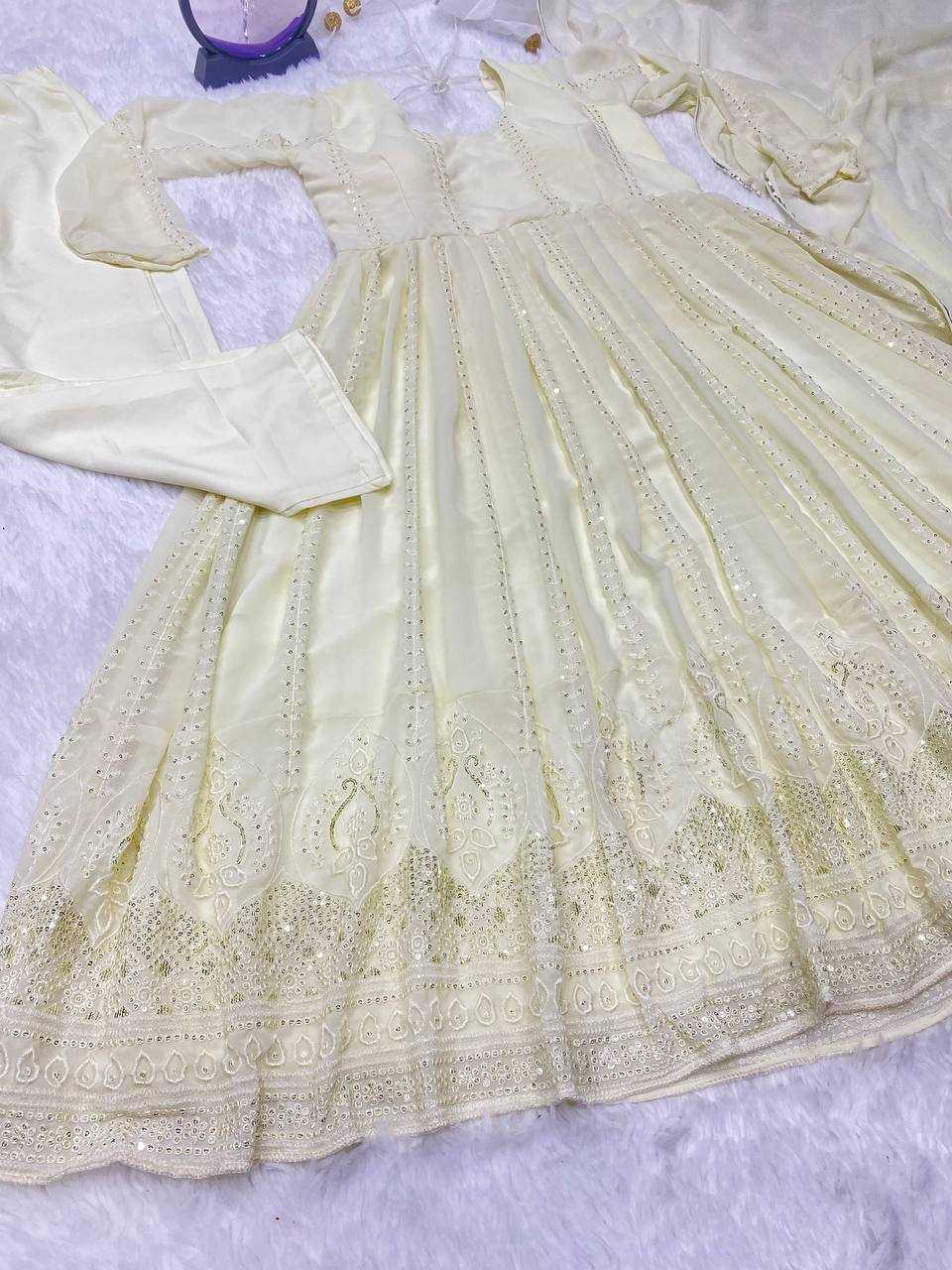 Ynf Faux Georgette KESH526 G43 Gowns Wholesale Fancy Gowns Party Wear Gowns Designer Gowns Manufacturer