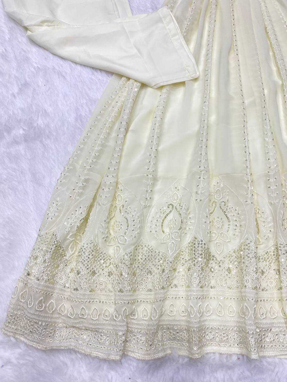 Ynf Faux Georgette KESH526 G43 Gowns Wholesale Fancy Gowns Party Wear Gowns Designer Gowns Manufacturer