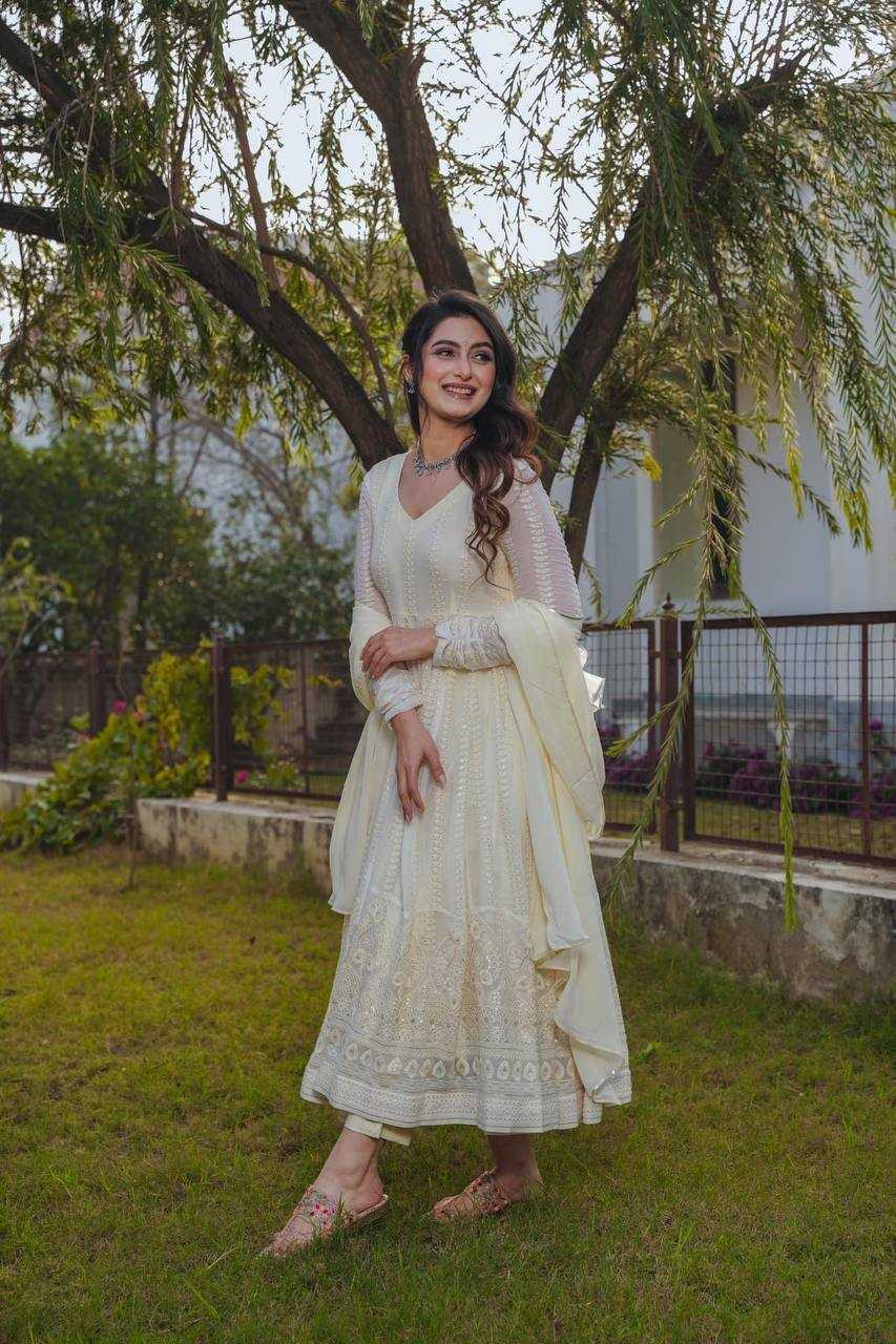 Ynf Faux Georgette KESH526 G43 Gowns Wholesale Fancy Gowns Party Wear Gowns Designer Gowns Manufacturer
