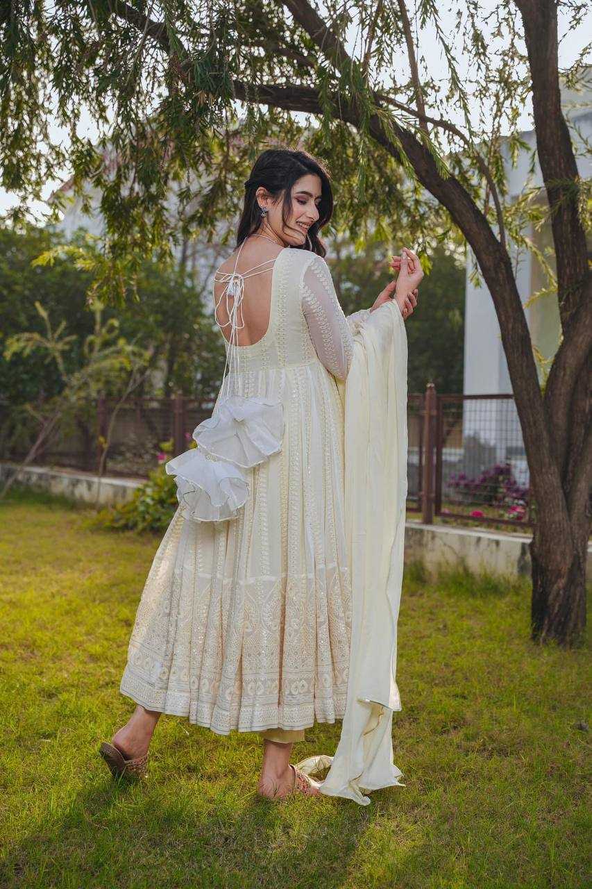 Ynf Faux Georgette KESH526 G43 Gowns Wholesale Fancy Gowns Party Wear Gowns Designer Gowns Manufacturer