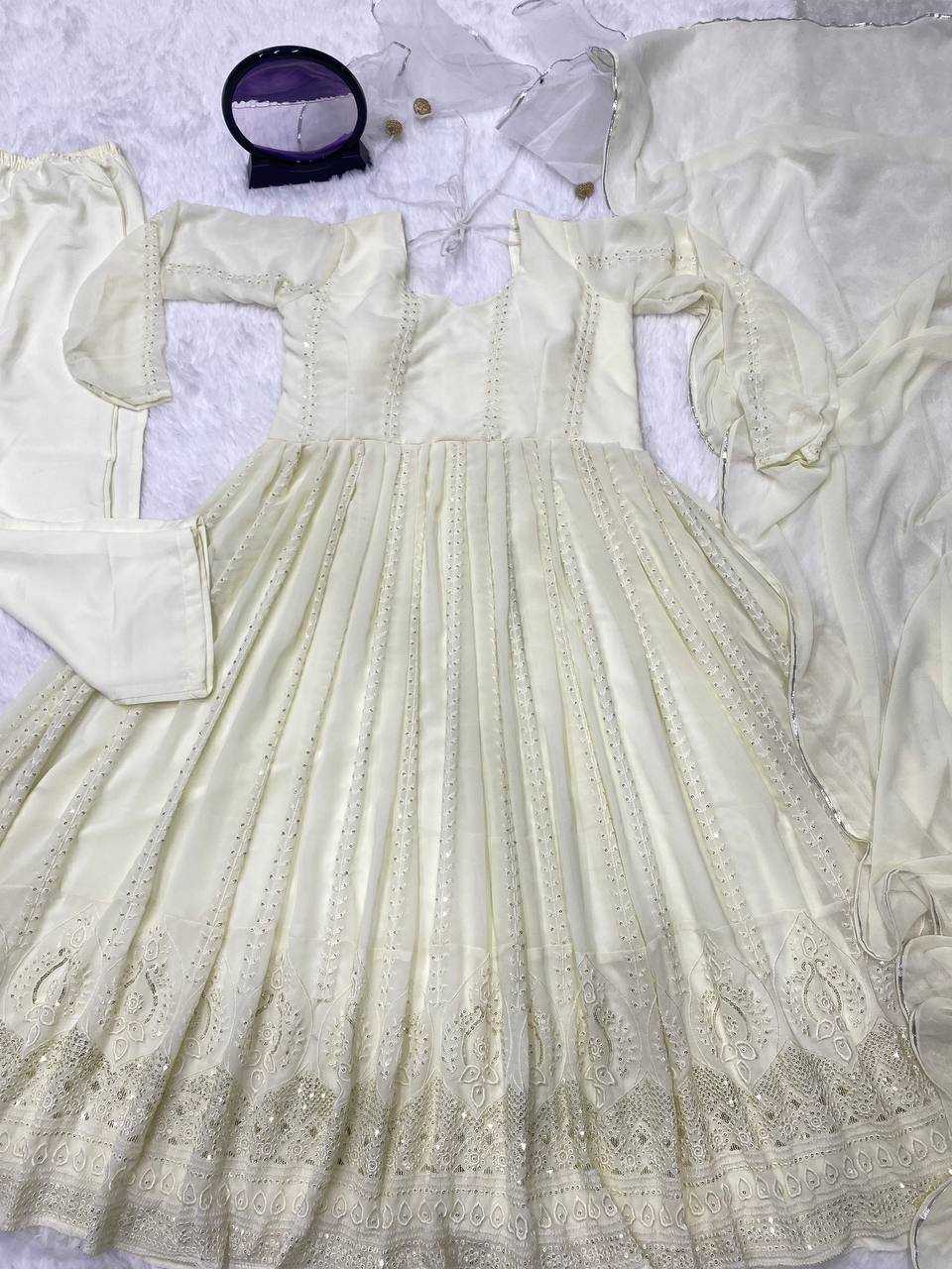 Ynf Faux Georgette KESH526 G43 Gowns Wholesale Fancy Gowns Party Wear Gowns Designer Gowns Manufacturer