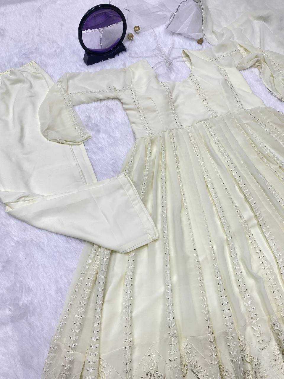 Ynf Faux Georgette KESH526 G43 Gowns Wholesale Fancy Gowns Party Wear Gowns Designer Gowns Manufacturer