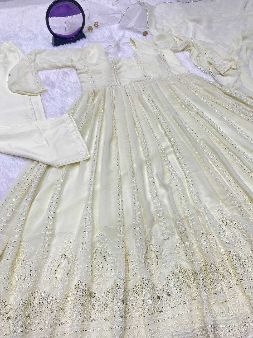 Ynf Faux Georgette KESH526 G43 Gowns Wholesale Fancy Gowns Party Wear Gowns Designer Gowns Manufacturer