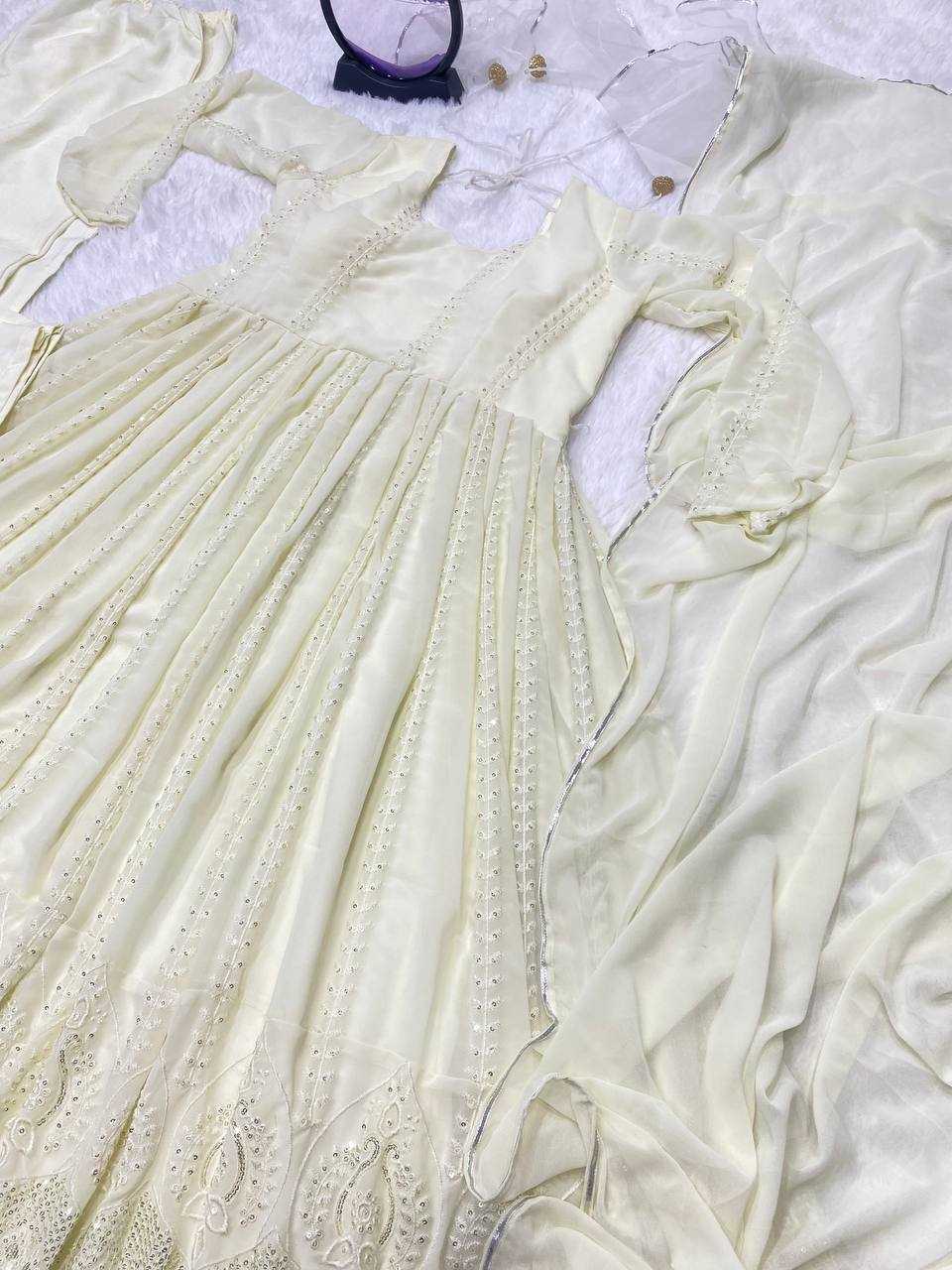 Ynf Faux Georgette KESH526 G43 Gowns Wholesale Fancy Gowns Party Wear Gowns Designer Gowns Manufacturer