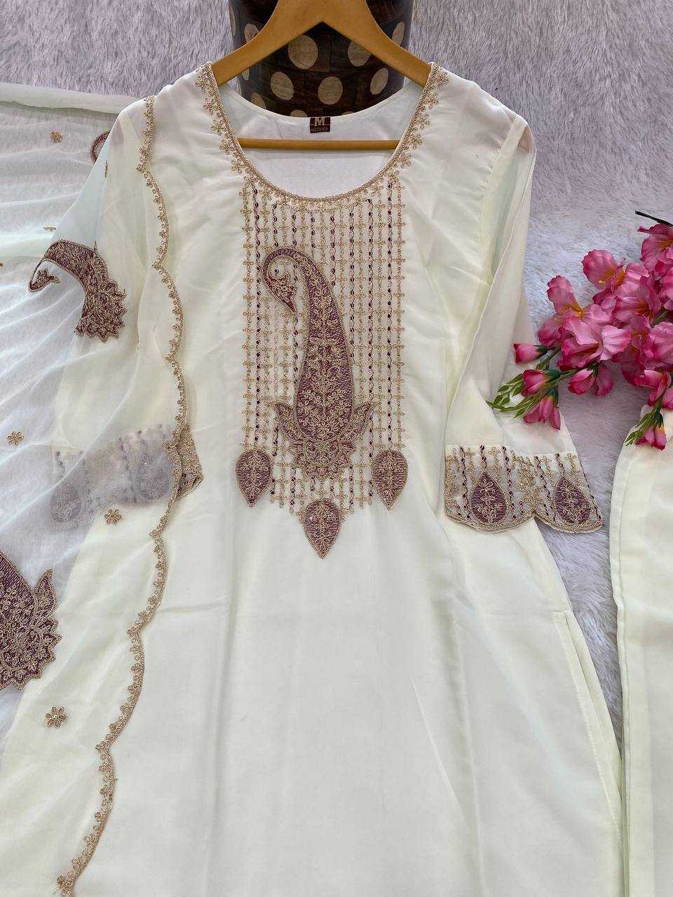 Ynf Faux Georgette KESH526 G87 Kurti Wholesale Designer Kurtis Fancy Kurti Embroidered Kurtis Manufacturer