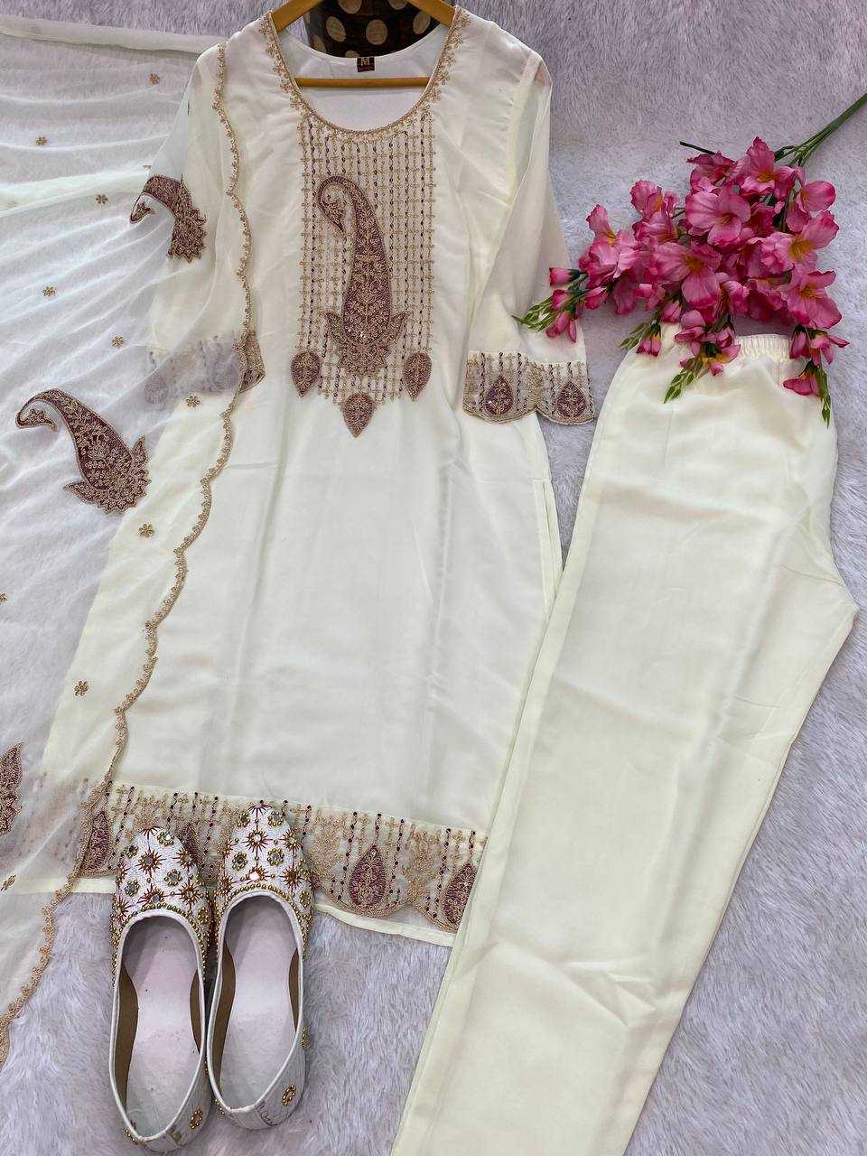 Ynf Faux Georgette KESH526 G87 Kurti Wholesale Designer Kurtis Fancy Kurti Embroidered Kurtis Manufacturer