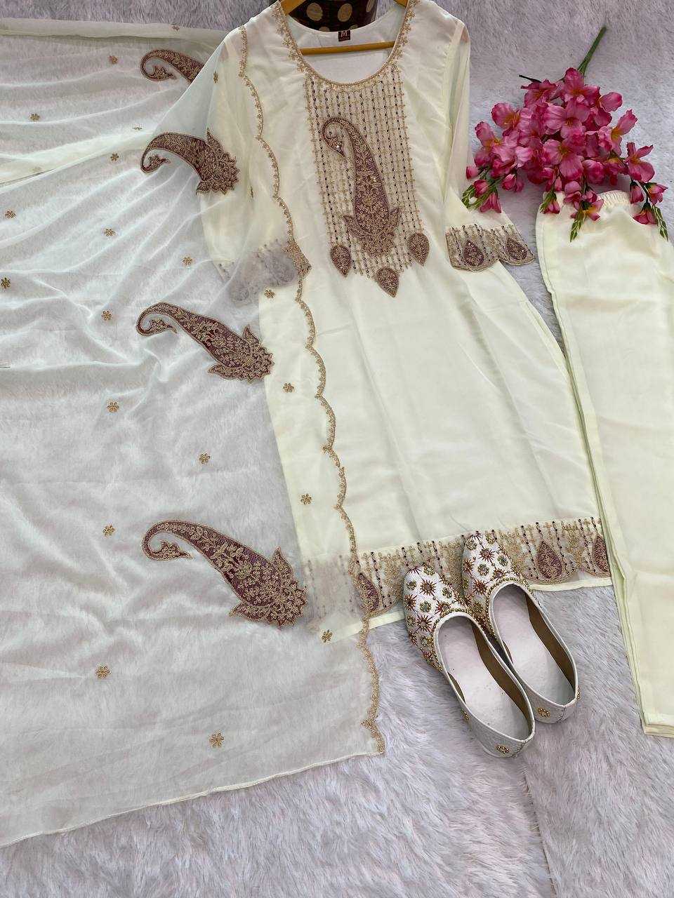 Ynf Faux Georgette KESH526 G87 Kurti Wholesale Designer Kurtis Fancy Kurti Embroidered Kurtis Manufacturer