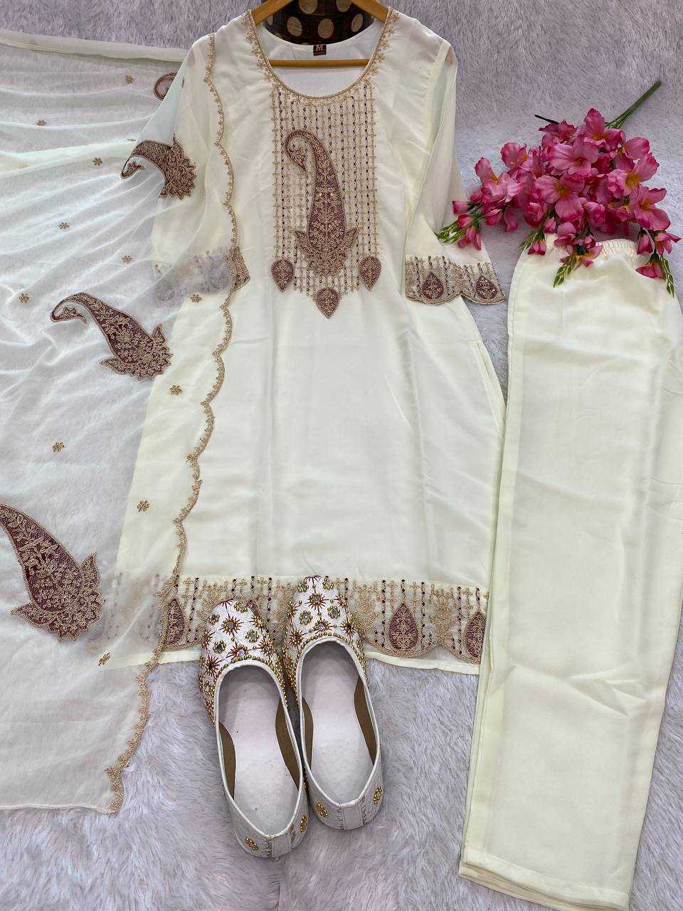 Ynf Faux Georgette KESH526 G87 Kurti Wholesale Designer Kurtis Fancy Kurti Embroidered Kurtis Manufacturer