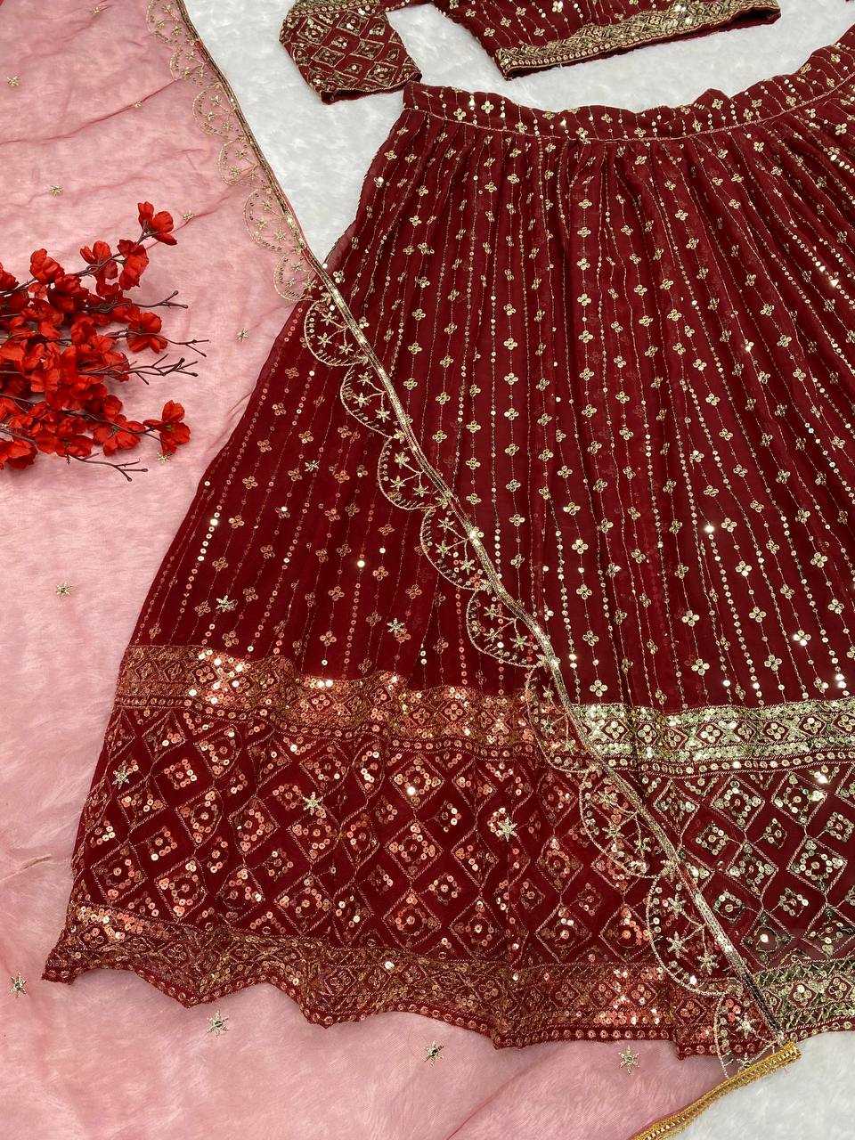 Ynf Faux Georgette KESH526 G88 Lehengas Wholesale Designer Lehenga Fancy Lehenga Embroidered Lehenga Manufacturer