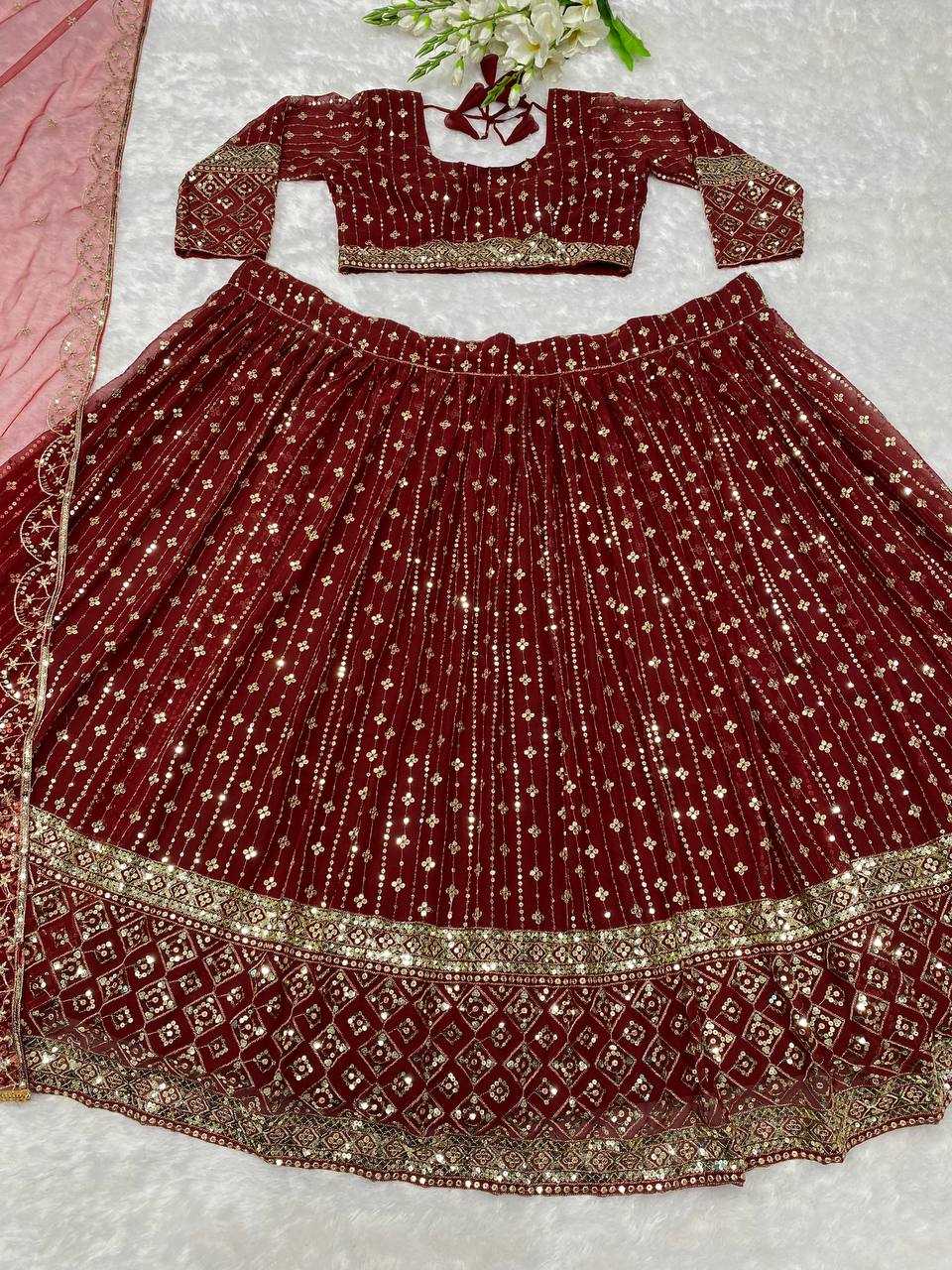 Ynf Faux Georgette KESH526 G88 Lehengas Wholesale Designer Lehenga Fancy Lehenga Embroidered Lehenga Manufacturer