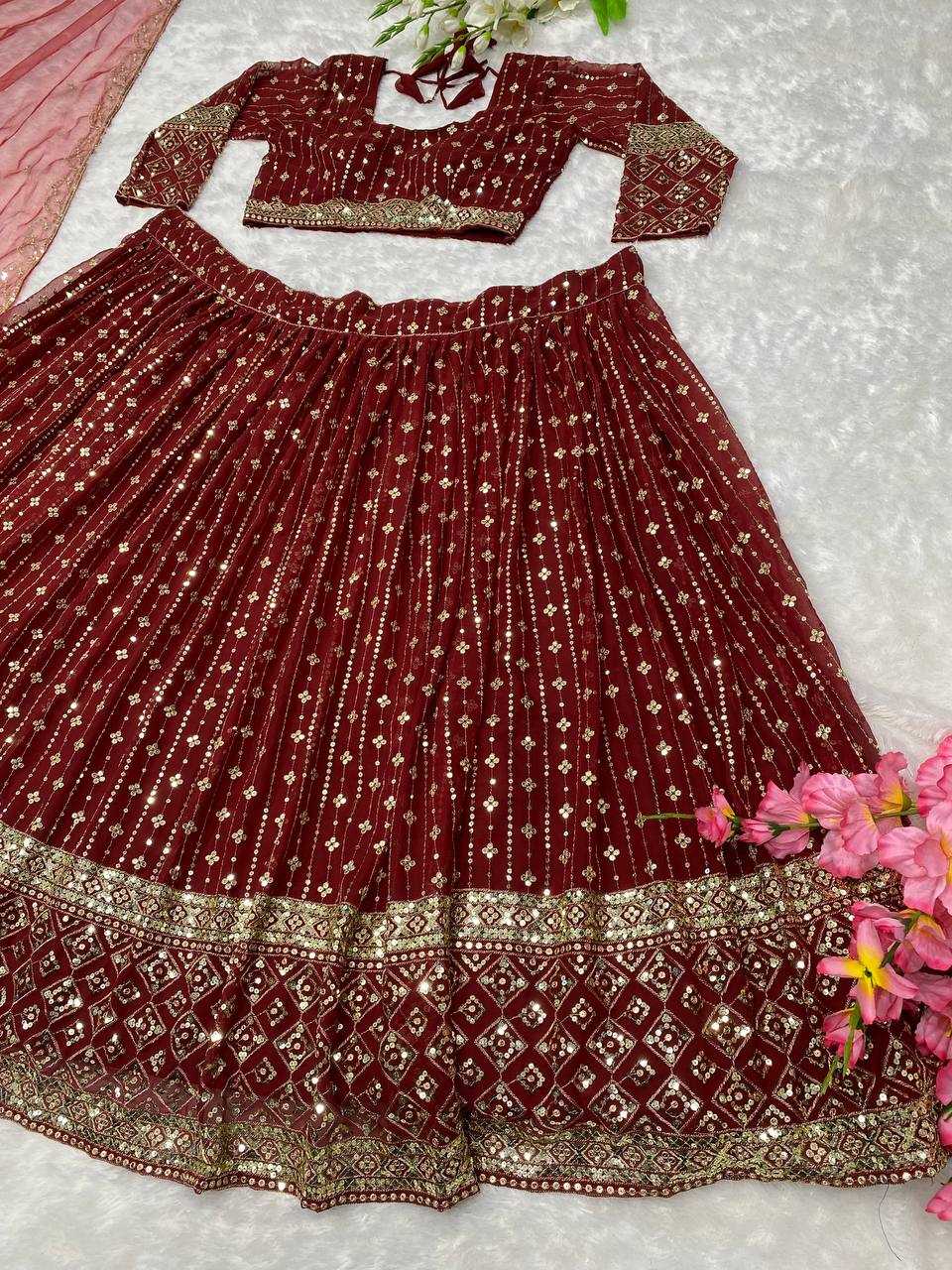 Ynf Faux Georgette KESH526 G88 Lehengas Wholesale Designer Lehenga Fancy Lehenga Embroidered Lehenga Manufacturer