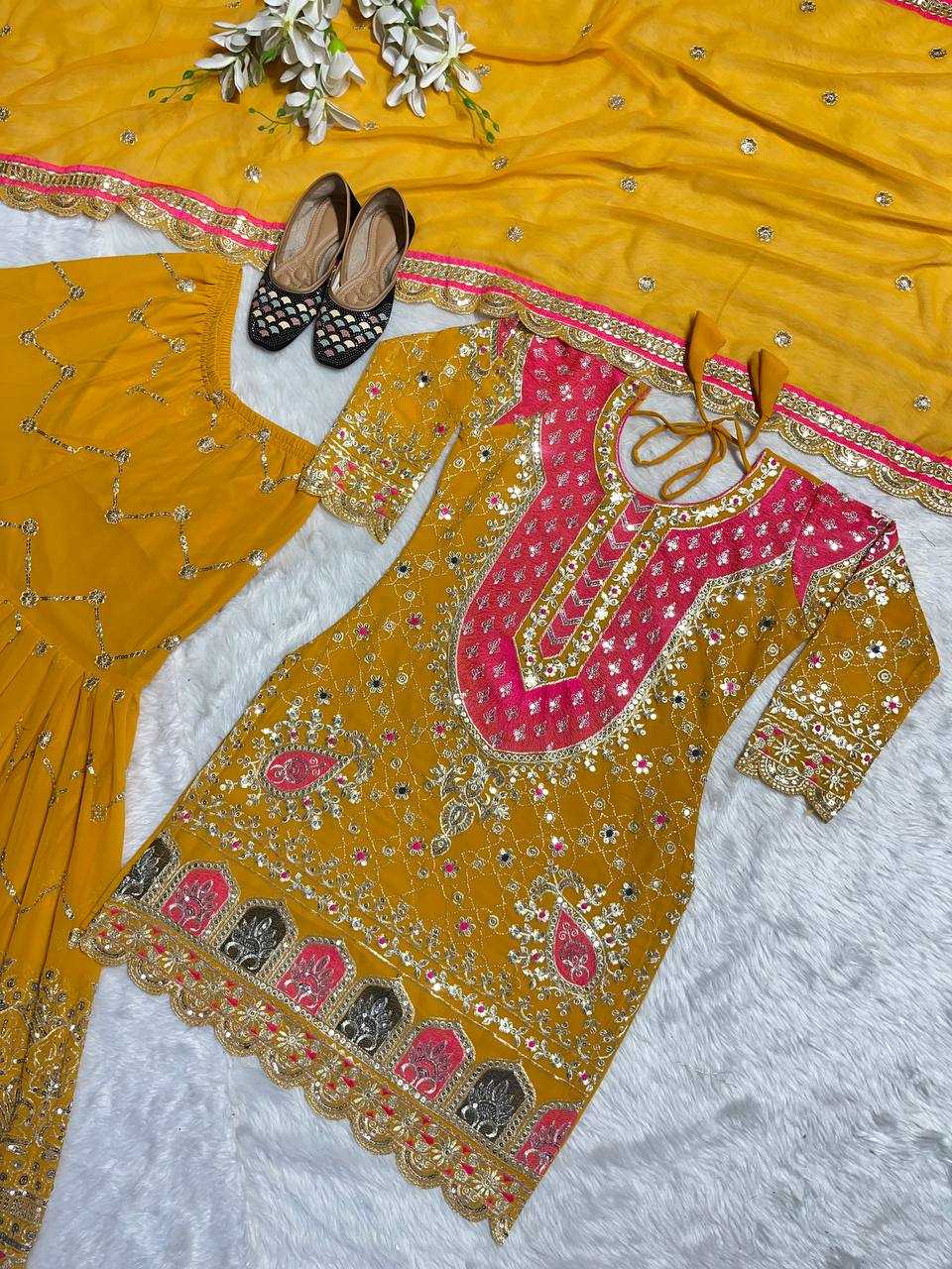 Ynf Faux Georgette KESH528 403 Suits & Dresses Wholesale Sharara Salwar Suits Embroidery Suits Manufacturer
