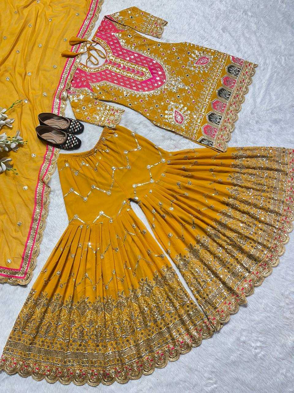 Ynf Faux Georgette KESH528 403 Suits & Dresses Wholesale Sharara Salwar Suits Embroidery Suits Manufacturer