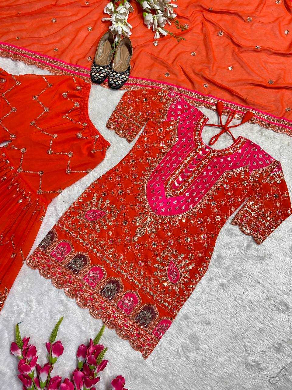 Ynf Faux Georgette KESH528 403 Suits & Dresses Wholesale Sharara Salwar Suits Embroidery Suits Manufacturer