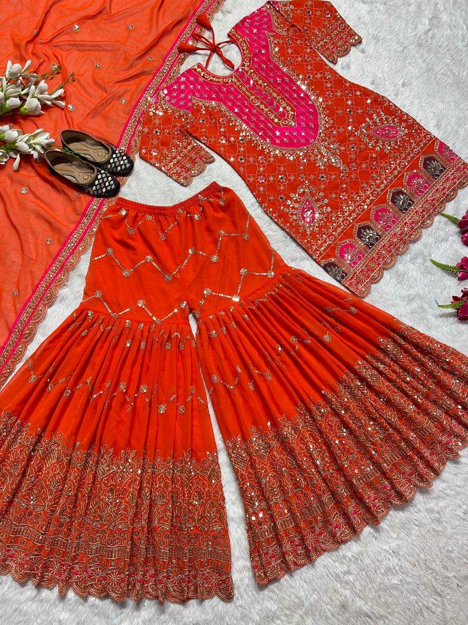Ynf Faux Georgette KESH528 403 Suits & Dresses Wholesale Sharara Salwar Suits Embroidery Suits Manufacturer