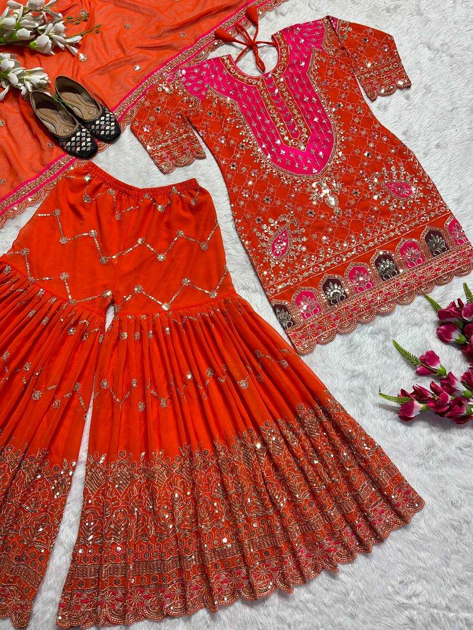 Ynf Faux Georgette KESH528 403 Suits & Dresses Wholesale Sharara Salwar Suits Embroidery Suits Manufacturer