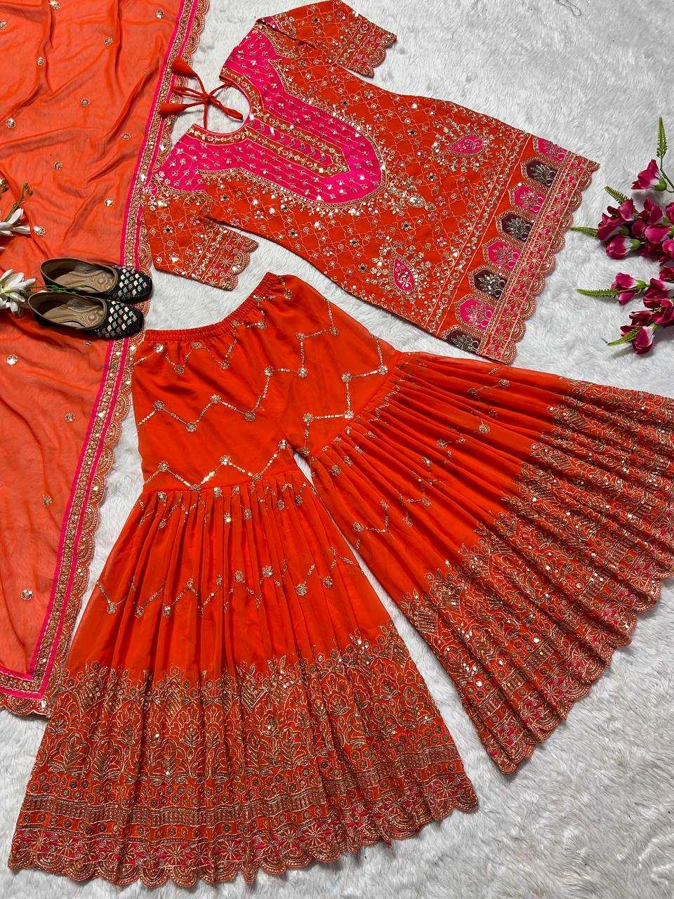 Ynf Faux Georgette KESH528 403 Suits & Dresses Wholesale Sharara Salwar Suits Embroidery Suits Manufacturer