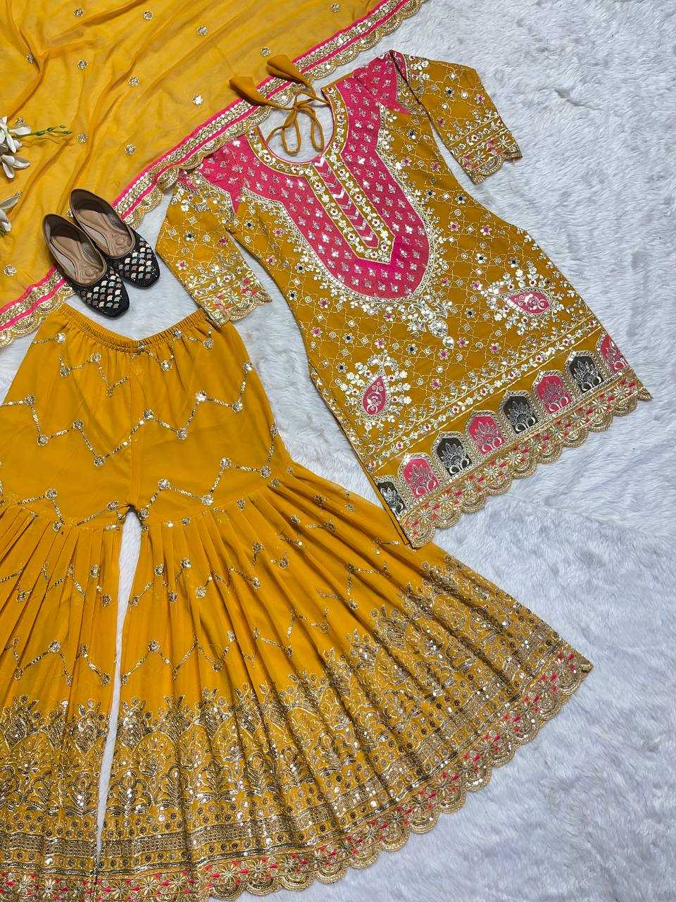 Ynf Faux Georgette KESH528 403 Suits & Dresses Wholesale Sharara Salwar Suits Embroidery Suits Manufacturer