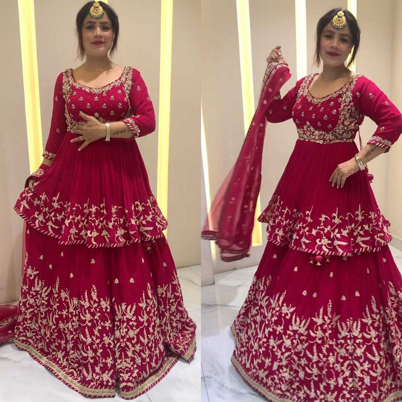 Ynf Faux Georgette KESH528 474 Lehengas Wholesale Georgette Lehenga Sequins Lehenga Manufacturer
