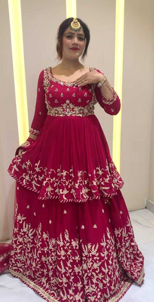 Ynf Faux Georgette KESH528 474 Lehengas Wholesale Georgette Lehenga Sequins Lehenga Manufacturer