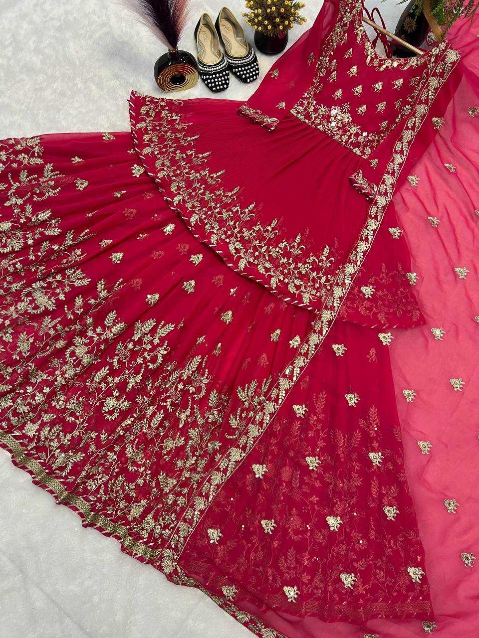 Ynf Faux Georgette KESH528 474 Lehengas Wholesale Georgette Lehenga Sequins Lehenga Manufacturer