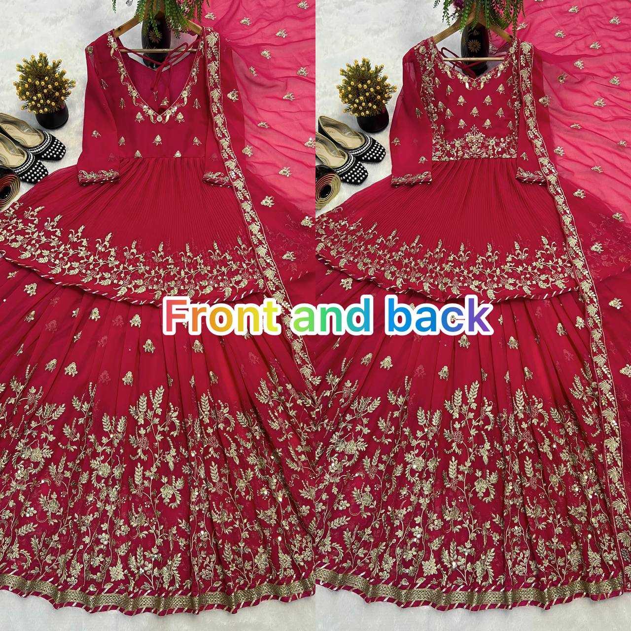 Ynf Faux Georgette KESH528 474 Lehengas Wholesale Georgette Lehenga Sequins Lehenga Manufacturer