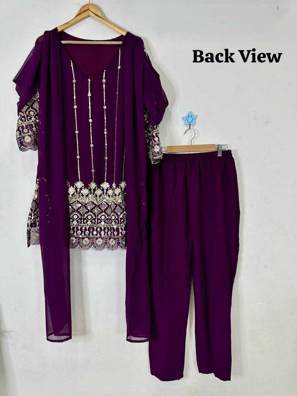 Ynf Faux Georgette KESH531 1028 Suits & Dresses Wholesale Embroidery Suits Palazzo Suit Zari Work Suit Party Wear Dresses Manufacturer