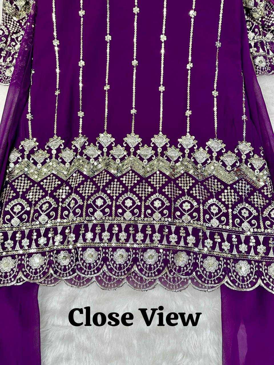 Ynf Faux Georgette KESH531 1028 Suits & Dresses Wholesale Embroidery Suits Palazzo Suit Zari Work Suit Party Wear Dresses Manufacturer
