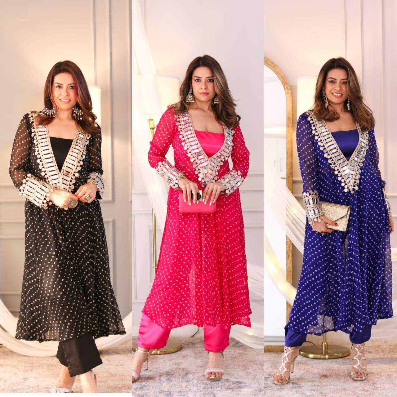 Ynf Faux Georgette KESH531 1037 Kurti Wholesale Casual Kurtis Festive Kurtis Mirror Work Kurti Embroidered Kurtis Manufacturer