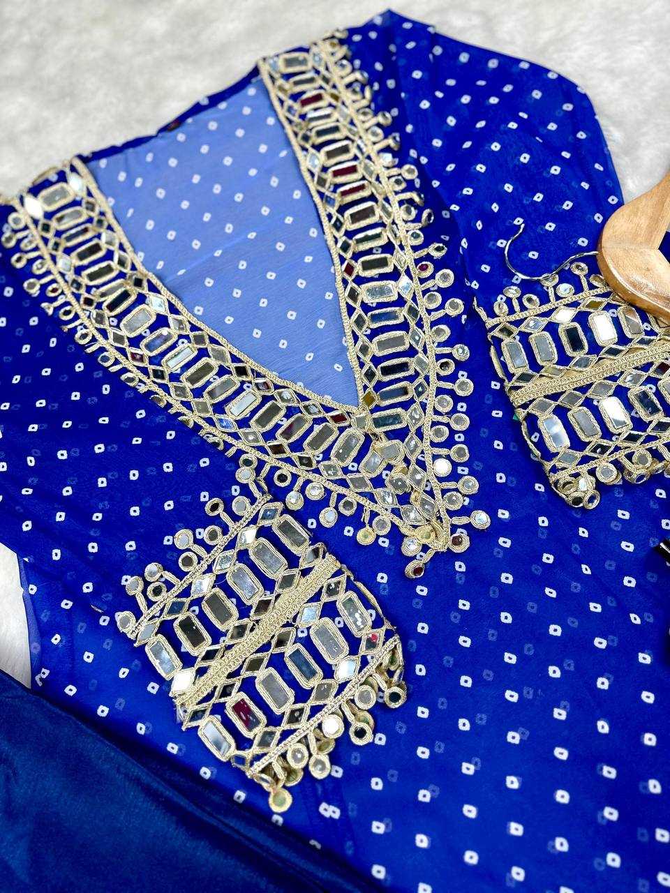 Ynf Faux Georgette KESH531 1037 Kurti Wholesale Casual Kurtis Festive Kurtis Mirror Work Kurti Embroidered Kurtis Manufacturer