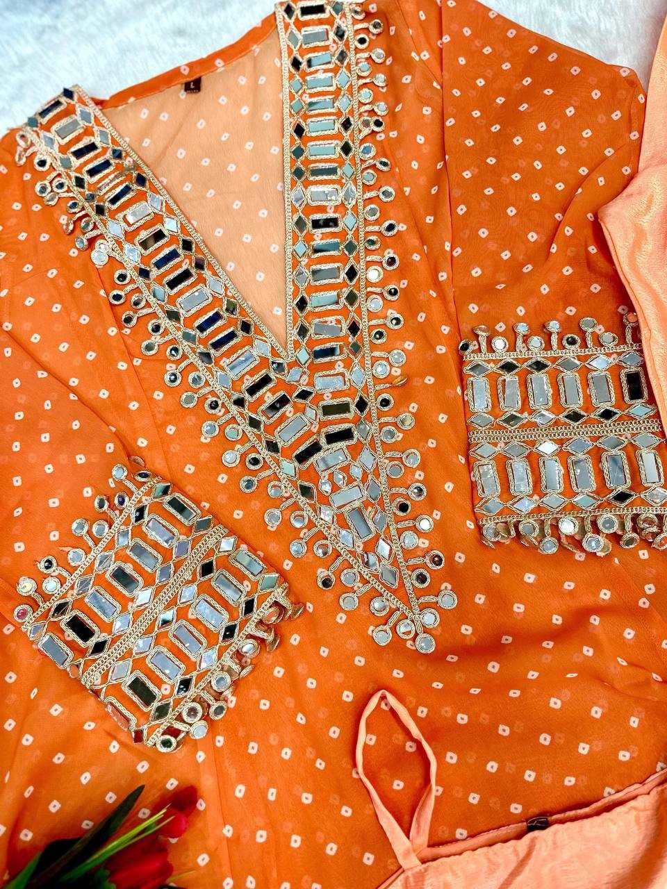 Ynf Faux Georgette KESH531 1037 Kurti Wholesale Casual Kurtis Festive Kurtis Mirror Work Kurti Embroidered Kurtis Manufacturer