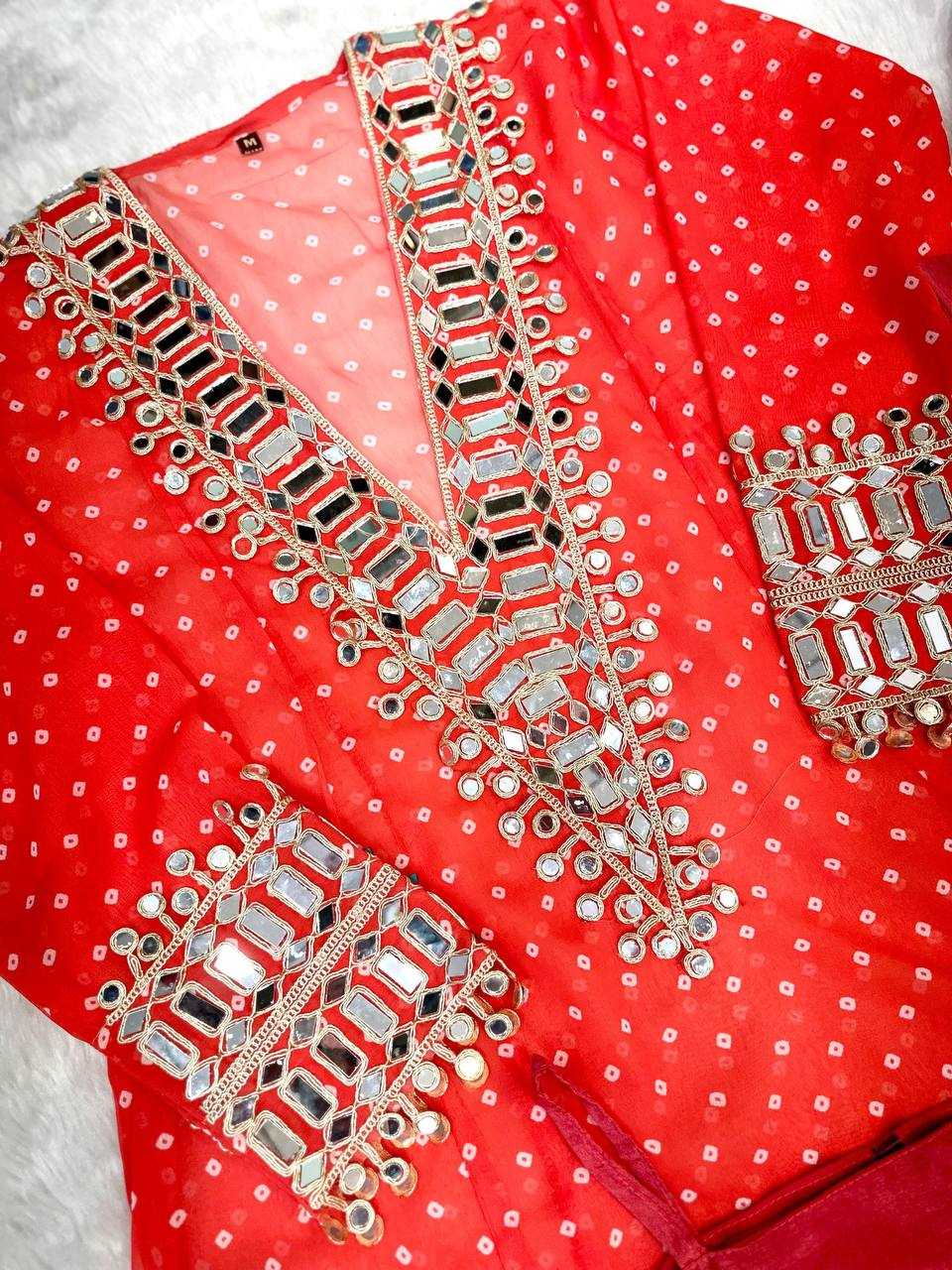 Ynf Faux Georgette KESH531 1037 Kurti Wholesale Casual Kurtis Festive Kurtis Mirror Work Kurti Embroidered Kurtis Manufacturer