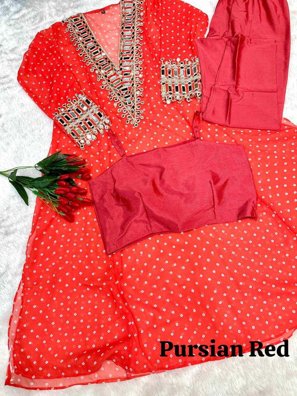 Ynf Faux Georgette KESH531 1037 Kurti Wholesale Casual Kurtis Festive Kurtis Mirror Work Kurti Embroidered Kurtis Manufacturer