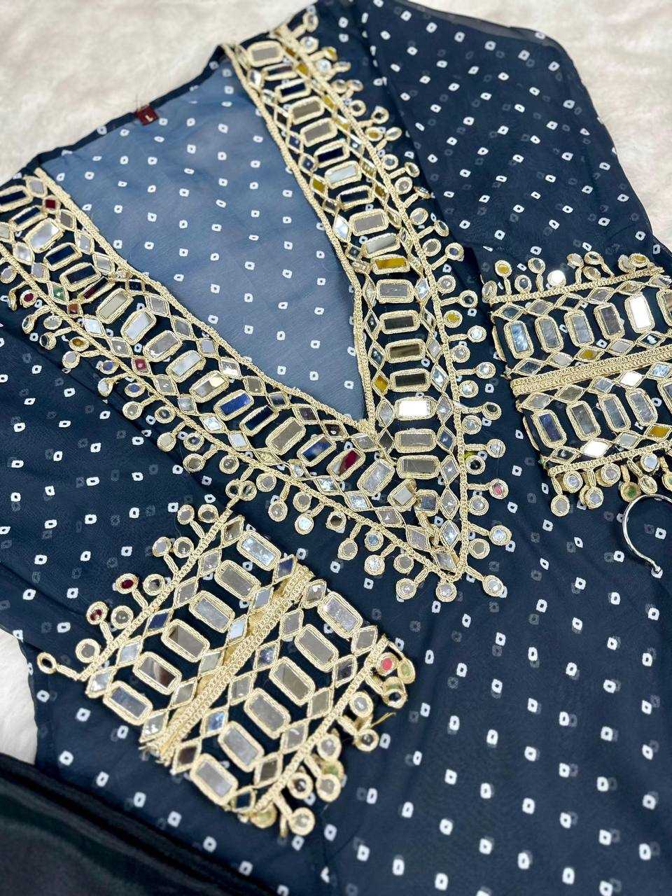Ynf Faux Georgette KESH531 1037 Kurti Wholesale Casual Kurtis Festive Kurtis Mirror Work Kurti Embroidered Kurtis Manufacturer