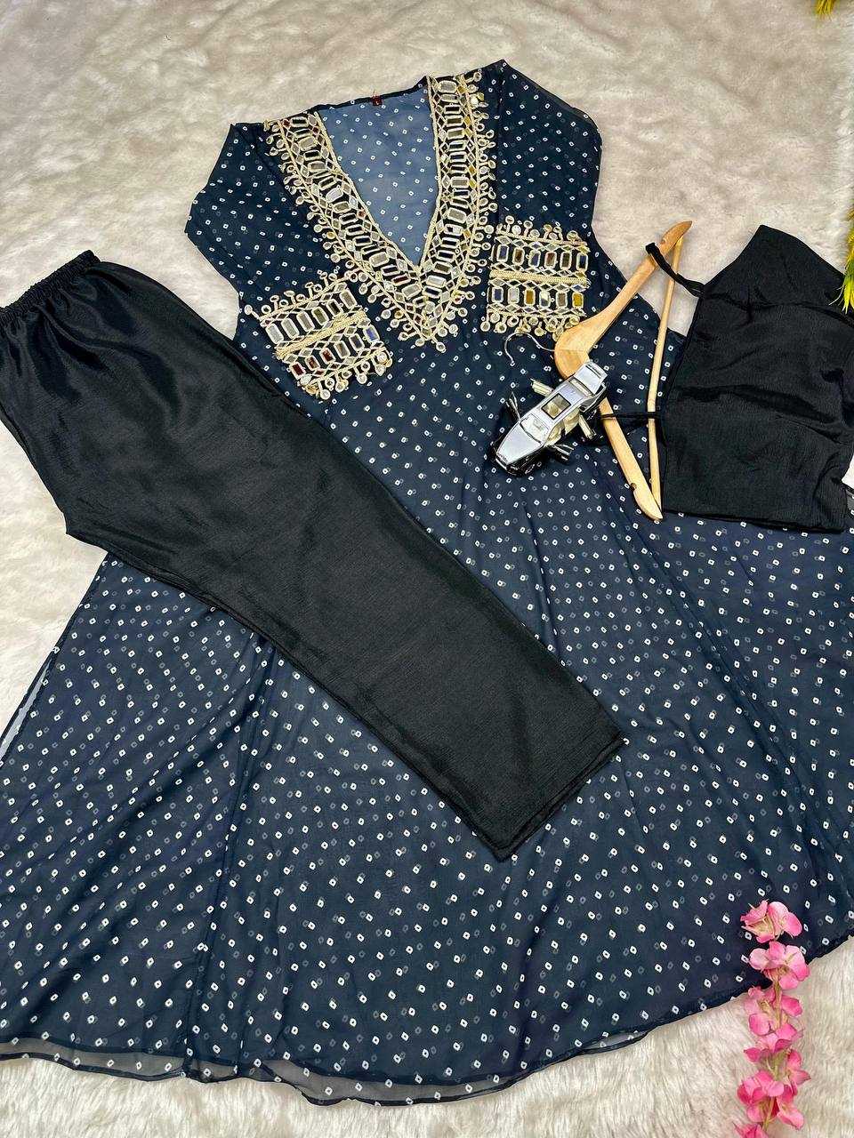 Ynf Faux Georgette KESH531 1037 Kurti Wholesale Casual Kurtis Festive Kurtis Mirror Work Kurti Embroidered Kurtis Manufacturer
