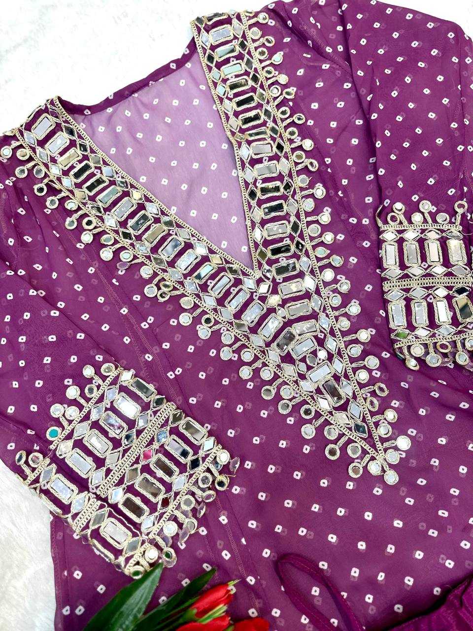 Ynf Faux Georgette KESH531 1037 Kurti Wholesale Casual Kurtis Festive Kurtis Mirror Work Kurti Embroidered Kurtis Manufacturer