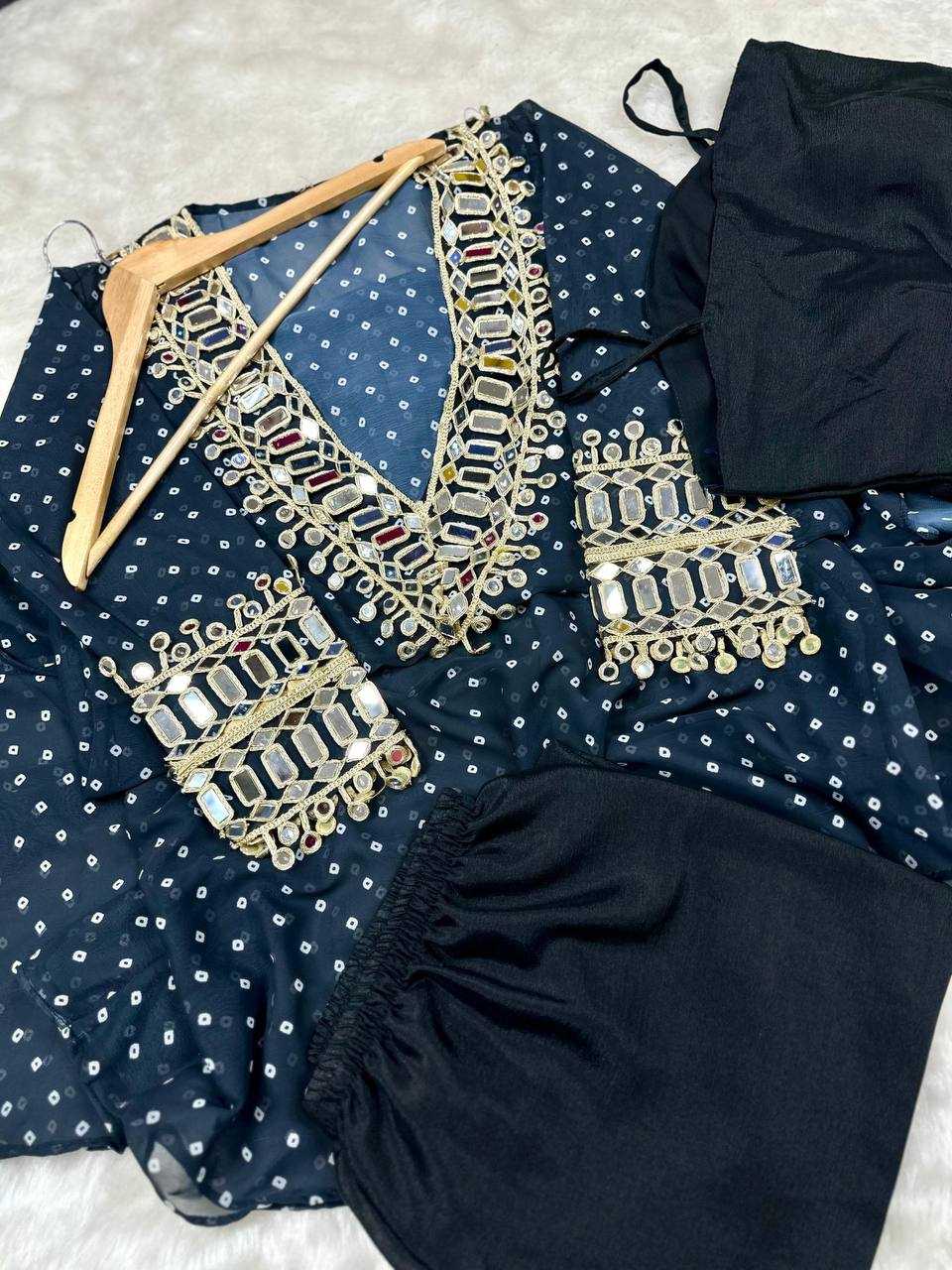 Ynf Faux Georgette KESH531 1037 Kurti Wholesale Casual Kurtis Festive Kurtis Mirror Work Kurti Embroidered Kurtis Manufacturer